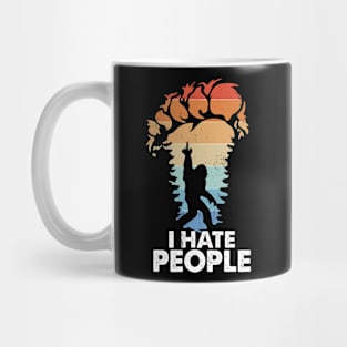 Vintage I Hate People Funny Bigfoot Rock Mug